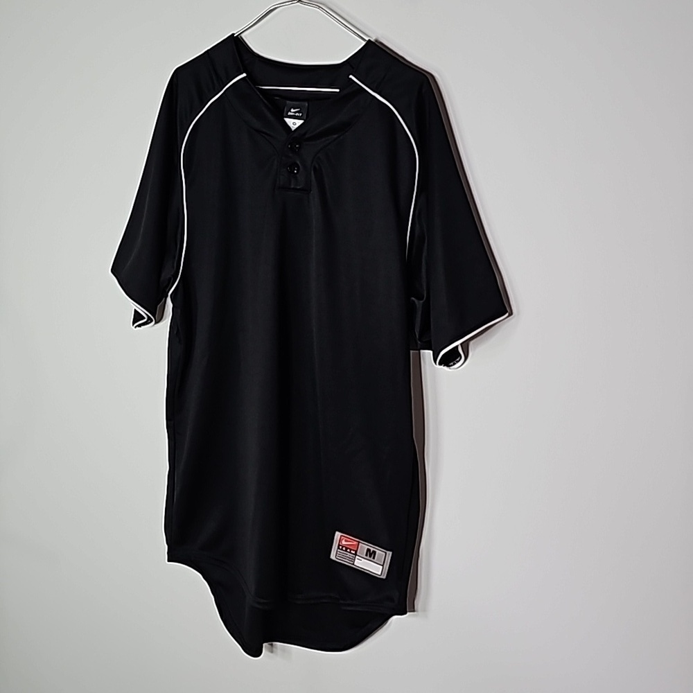 Nike drifit medium black short sleeve athletic wear jersey - Picture 2 of 8
